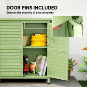 Wooden Garden Storage Shed With Double Doors Ideal For Tools And Equipment Green Outsunny