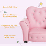 Kids Armchair with Soft Cushioning for Relaxing and Reading in Playroom or Bedroom, Pink