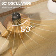 1500W Ceramic Electric Fan Heater with Oscillation and Timer for Home Use Black
