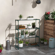 Black Four Tier Steel Plant Stand Indoor Outdoor Garden Storage Shelf by Outsunny