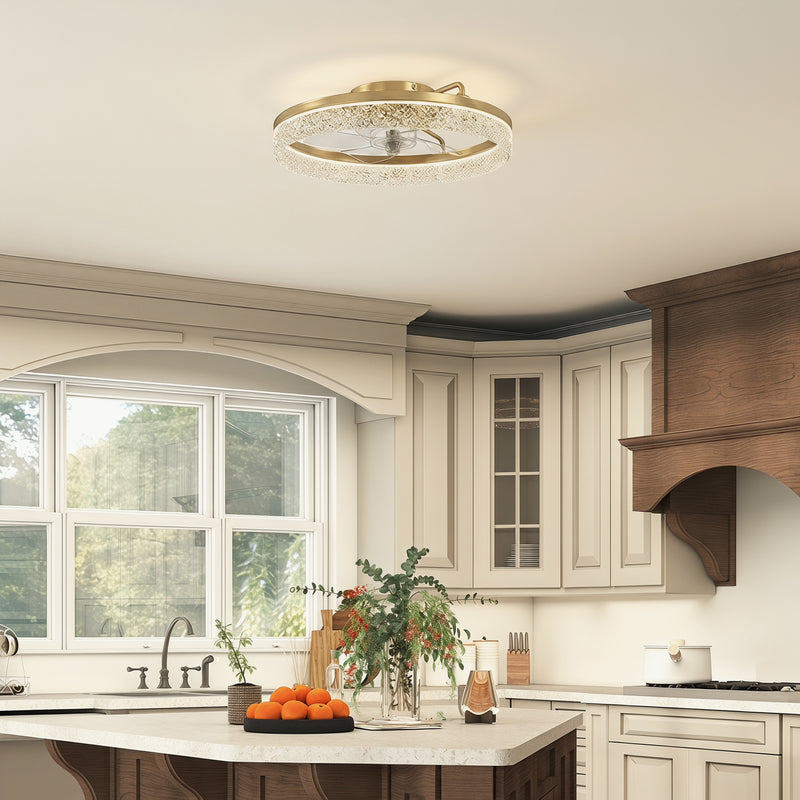 Ceiling Fan With Smart App Control and Adjustable Light for Bedrooms and Small Rooms Gold