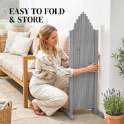 Freestanding Expandable Garden Fence Set for Instant Privacy or Patio Screening Dark Grey Outsunny