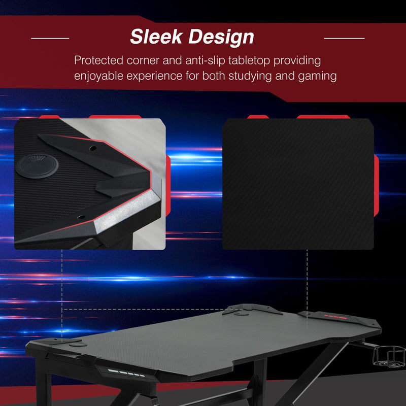 Sleek design panel showing the protected tabletop corner detail