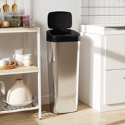 50L Stainless Steel Sensor Bin With Hands Free Automatic Lid For Kitchen Silver AOSOM