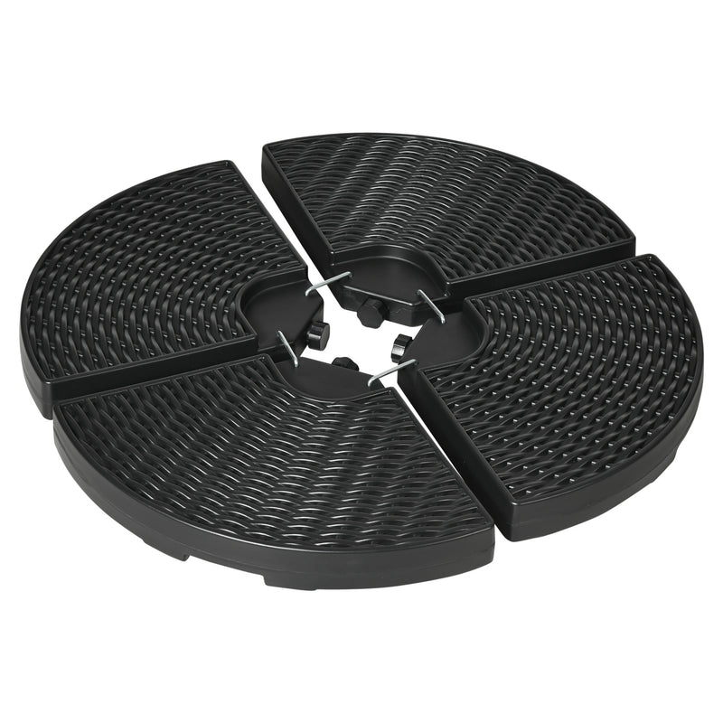 52kg 4 Piece Fillable Cantilever Parasol Base Set Ideal for Garden or Patio Use