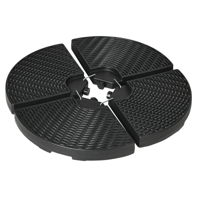 52kg 4 Piece Fillable Cantilever Parasol Base Set Ideal for Garden or Patio Use