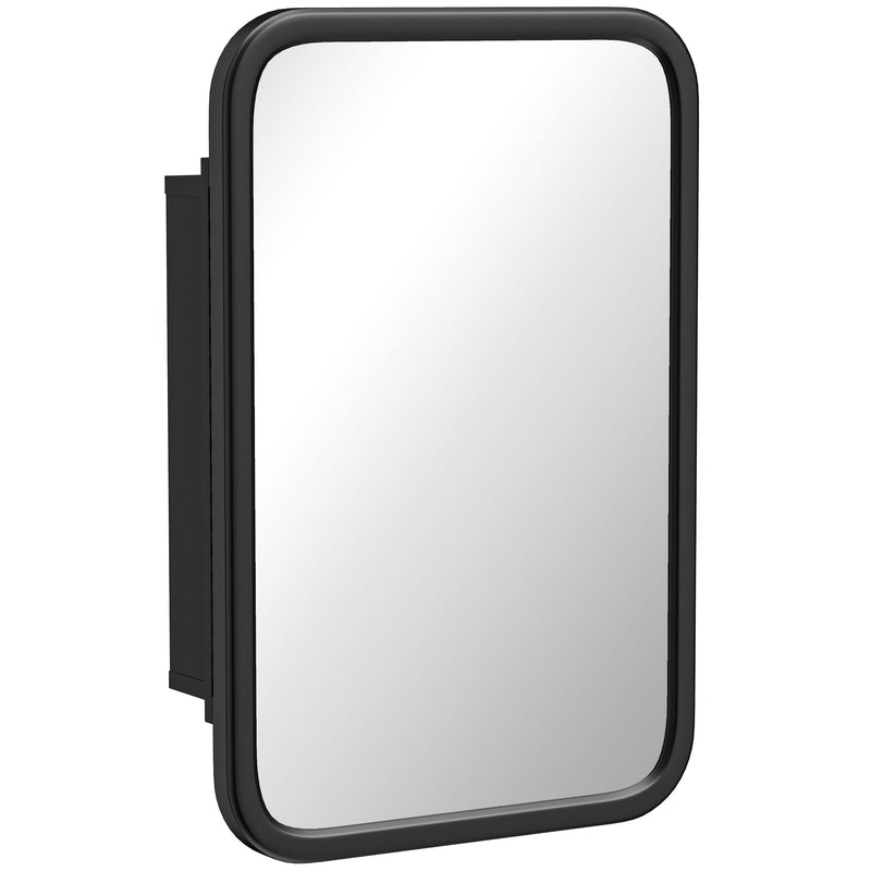 Bathroom Wall Cabinet with Mirror and Shelves for Organised Storage Black
