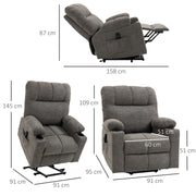 Electric Riser Recliner Chair for Elderly with Remote Control and Lift Assist Grey
