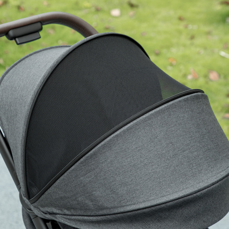 Lightweight Foldable Baby Stroller with Adjustable Seat and Canopy Ideal for Travel Dark Grey AOSOM