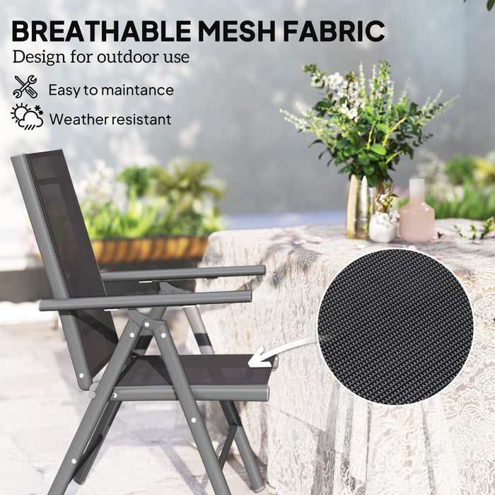 Set of 2 Folding Camping Chairs with Aluminium Frame and Breathable Mesh Seat by Outsunny