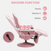 Pink PU Leather Manual Recliner Armchair with Adjustable Leg Rest and 360Â° Swivel by HOMCOM