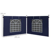 Set of Two Blue Replacement Gazebo Side Walls 195 x 295cm by Outsunny
