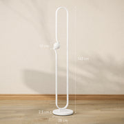 White Dimmable LED Floor Lamp with Glass Night Light and Foot Switch by HOMCOM