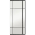 Decorative Grid Wall Mirror With Hanging Hooks Ideal For Hallway Or Living Room Black AOSOM