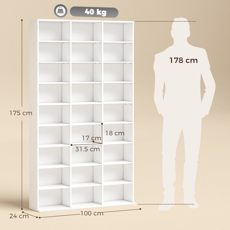 Tall Slim Media Storage Shelf White - image 3