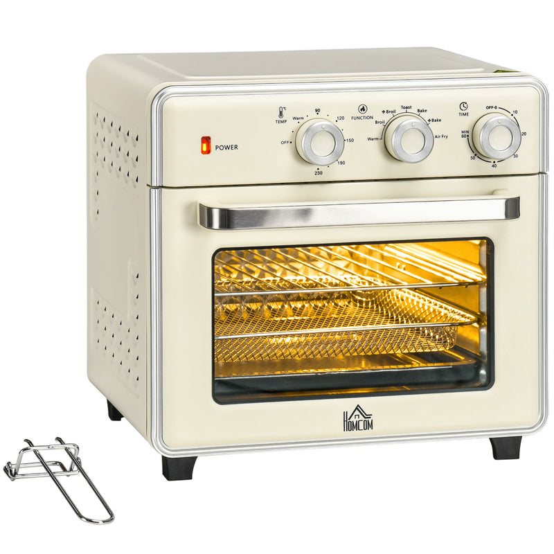 20L Mini Electric Oven with Adjustable Temperature Ideal for Small Kitchens Cream