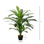 Set of 2 Artificial Dracaena Plants for Home or Office Decor Maintenance Free Green