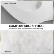 Garden Chair Cushions Set of 4 with Extra Padding and Tie Fastenings Dark Blue Outsunny