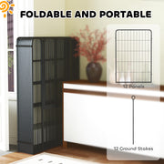 12 Panel Heavy Duty Dog Playpen With Doors 100cm High for Large Dogs Black by PawHut