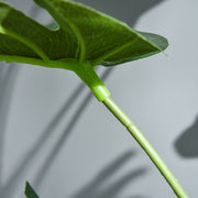 Artificial Monstera Cheese Plant Tree Set of 2 With 21 Leaves for Home or Garden Green