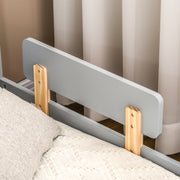 3 Piece Kids Bedroom Furniture Set with Bed Toy Box and Storage Baskets Grey AOSOM