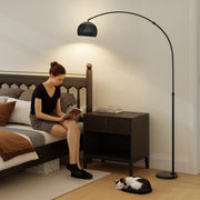 Arched Floor Lamp with Adjustable Head for Reading or Relaxing Black AOSOM