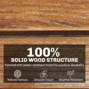Convertible Wooden Garden Bench With Lift-Up Table and Weatherproof Cover Light Brown Outsunny