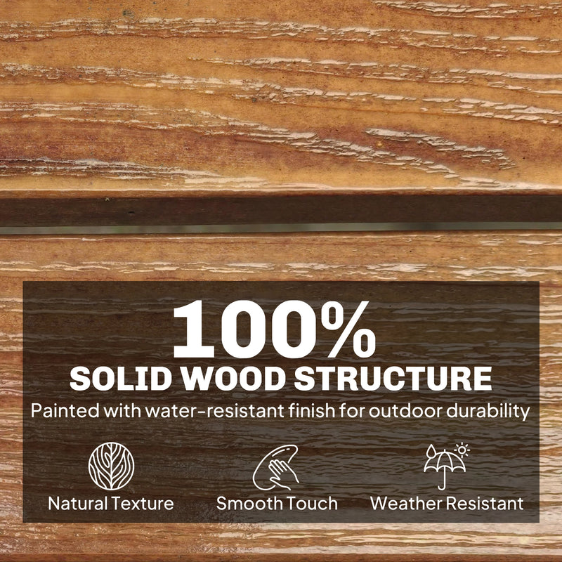 Convertible Wooden Garden Bench With Lift-Up Table and Weatherproof Cover Light Brown Outsunny