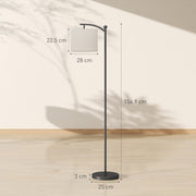 Black LED Floor Lamp With Stepless Dimming Magnetic Remote And Timer For Reading Rooms AOSOM
