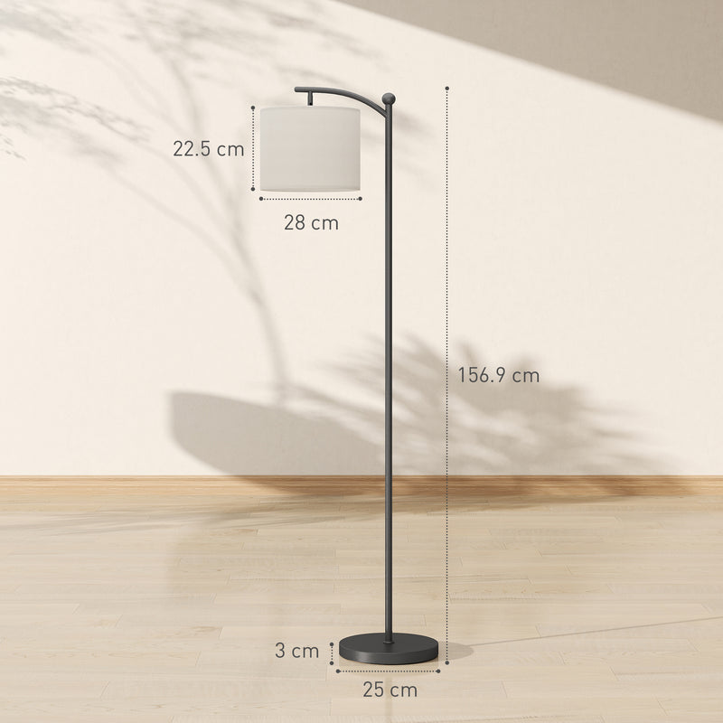 Black LED Floor Lamp With Stepless Dimming Magnetic Remote And Timer For Reading Rooms AOSOM