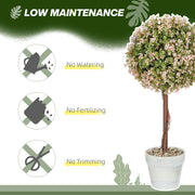 Set of 2 Artificial Murraya Plants 60cm Cream White for Indoor Outdoor Decor by HOMCOM