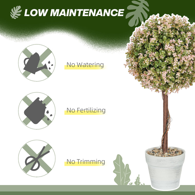 Set of 2 Artificial Murraya Plants 60cm Cream White for Indoor Outdoor Decor by HOMCOM