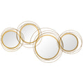 Large Modern Metal Wall Art with Decorative Mirror for Living Room or Bedroom, Gold