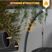Hanging Hammock Chair Stand with Stable Round Base for Indoor and Outdoor Use Black AOSOM