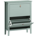 Green Modern Shoe Cabinet with Two Drawers for Hallway Storage