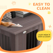 Dog Crate Table for Medium and Large Dogs with Magnetic Door Indoor Use 95x55x75cm Purple by PawHut