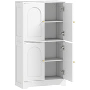 4 Door Kitchen Storage Cabinet With Adjustable Shelves For Organised Cooking Space White