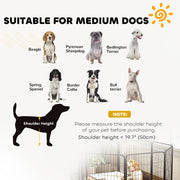 8 Panel Heavy Duty Dog Playpen with Door for Medium Dogs 80cm High Indoor Outdoor by PawHut