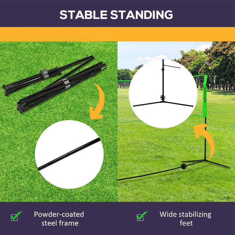 SPORTNOW Badminton Net Set, Height Adjustable Net for Pickleball, Volleyball, Badminton, with 3 Shuttlecocks, 4 Rackets AOSOM
