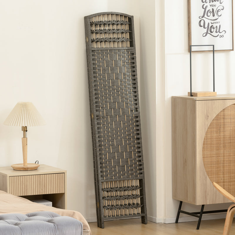 Folding Room Divider with 4 Panels for Instant Privacy in Lounge or Bedroom Dark Grey