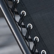 Black Foldable Zero Gravity Reclining Garden Chairs With Canopy and Cup Holder Set of 2