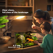 Reptile Glass Terrarium with Front Ventilation and Secure Lock for Small Pets Black