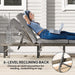 Grey Rattan Folding Sun Lounger with Cushion Single Recliner by Outsunny