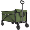 Folding Festival Trolley for Easy Family Outings and Outdoor Gear Transport Green Outsunny