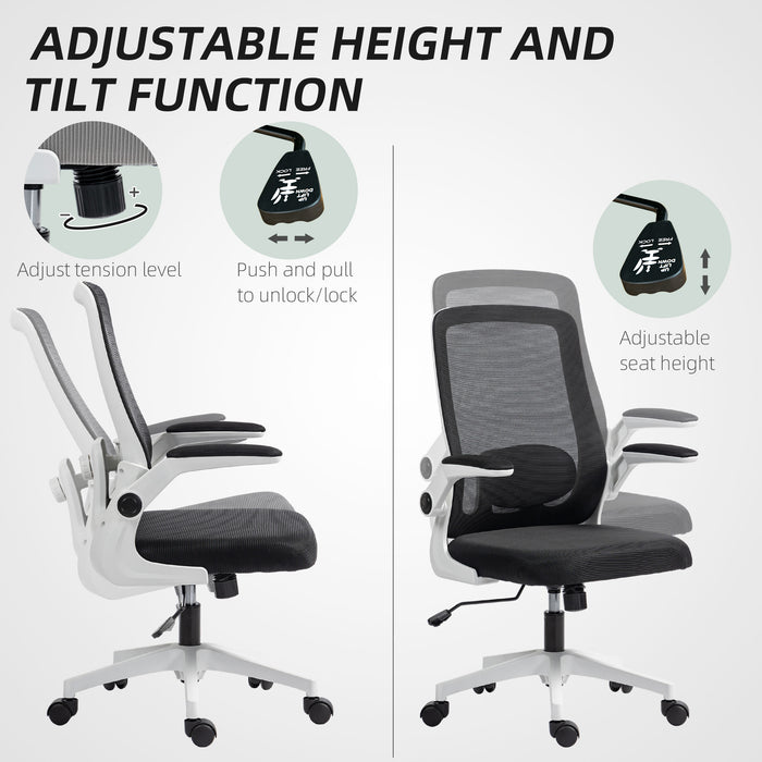 Black Mesh Back Adjustable Swivel Office Chair with Ergonomic Design by HOMCOM