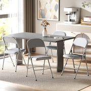 Folding Chairs Set of 4 with Padded Seats for Extra Home Seating Light Grey Outsunny
