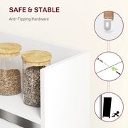 Folding Dining Table with Shelves for Small Spaces Seats 3 White Homcom