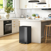 45L Pedal Kitchen Bin with Soft Close Lid and Removable Inner Bucket, Grey