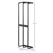 Wall Mounted Metal Towel Rack With Six Rails For Bathroom Storage, Black AOSOM