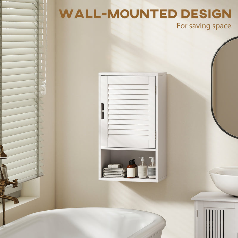 Wall Mounted Bathroom Cabinet With Adjustable Shelves For Compact Storage White AOSOM